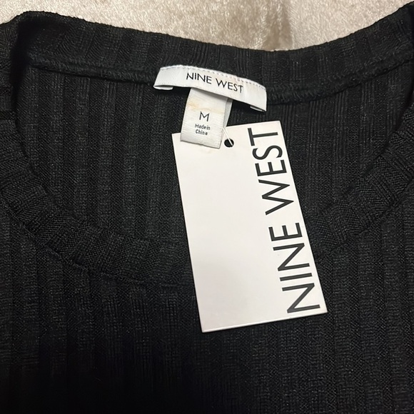 Nine West sleeveless black ribbed dress, medium - Picture 8 of 15